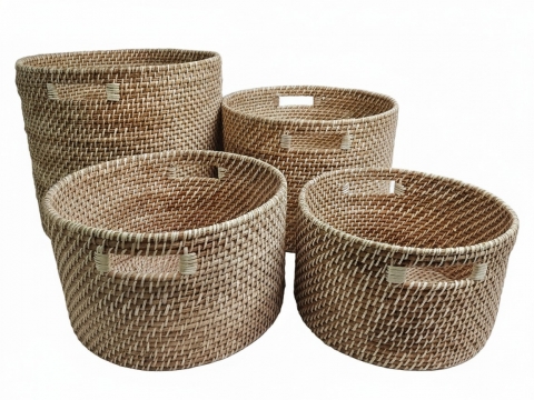 Vietnam handwoven rattan storage basket 
